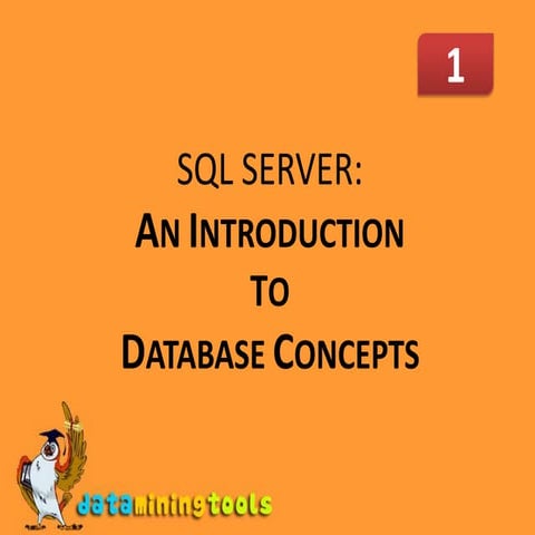 MS Sql Server: Introduction To Database Concepts