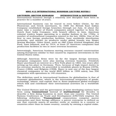 Intro to international business