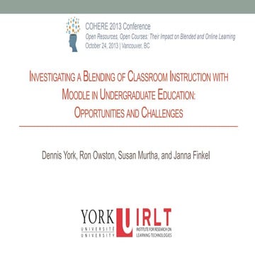 Investigating blended learning in undergraduate education