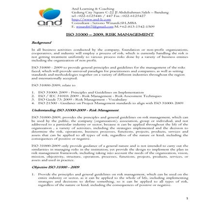 Understandiing ISO 31000-2009