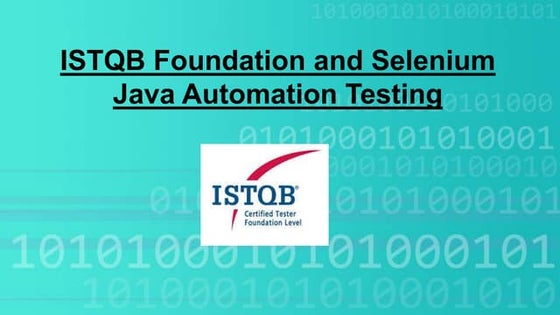 Istqb foundation-and-selenium-java-automation-testing course