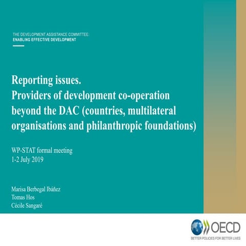 Reporting issues. Providers of development co-operation beyond the DAC.