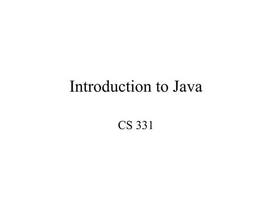 Java intro