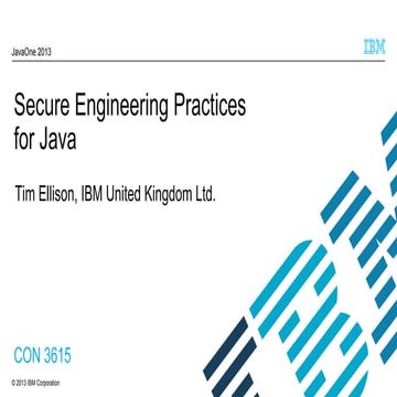JavaOne2013: Secure Engineering Practices for Java