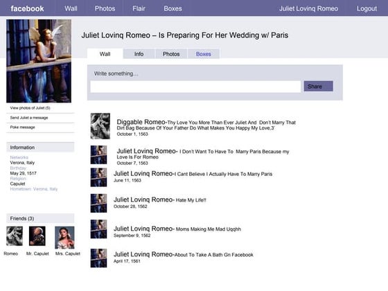 Juliet's facebook page