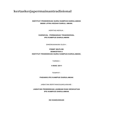 Kertas kerja permainan tradisional