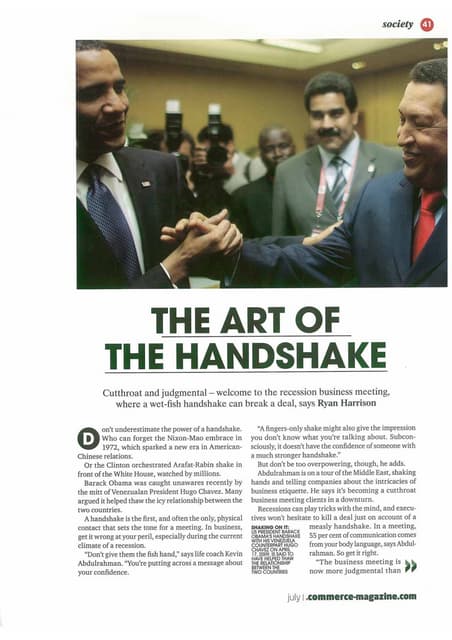 Kevin abdulrahman  the art of the handshake