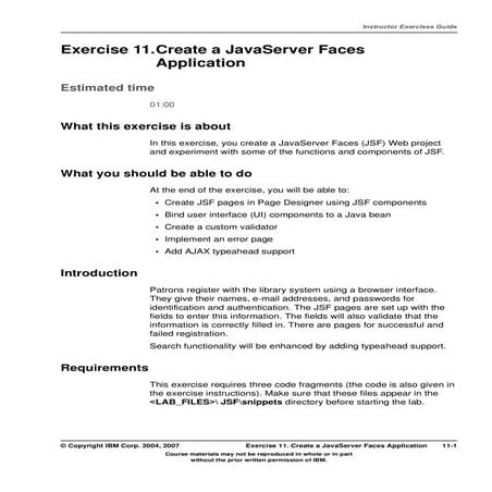 Lab 5b) create a java server faces application
