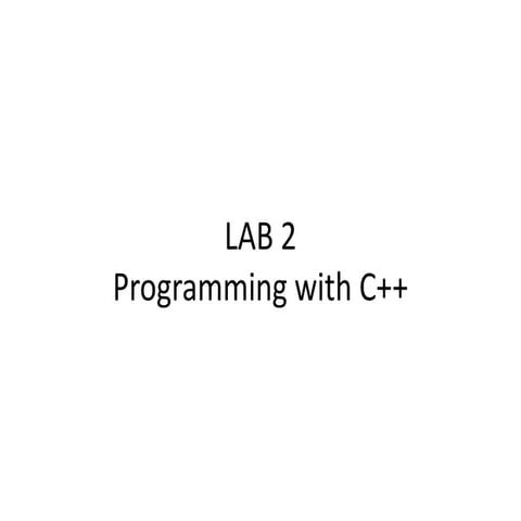 C++:Lab 2