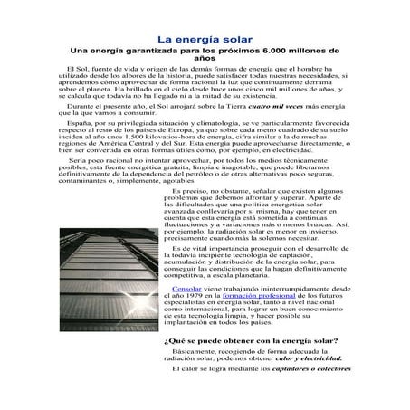 La energía solar