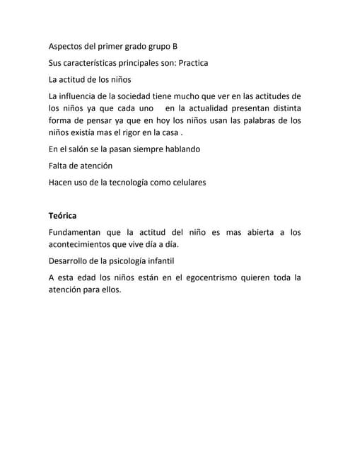 La sosiedad aspectos del primer grado grupo b gissela