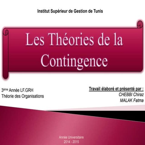 La théorie de la contingence