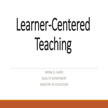 Learner centered teaching