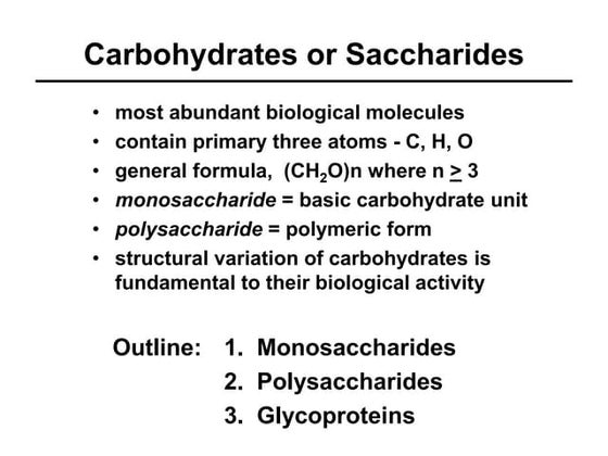 Lecture 14 carbohydrates complete to be taught