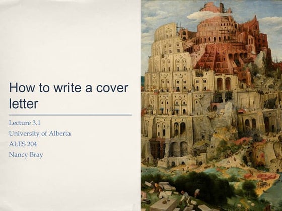 Lecture 3.1 how to write a cover letter   student notes