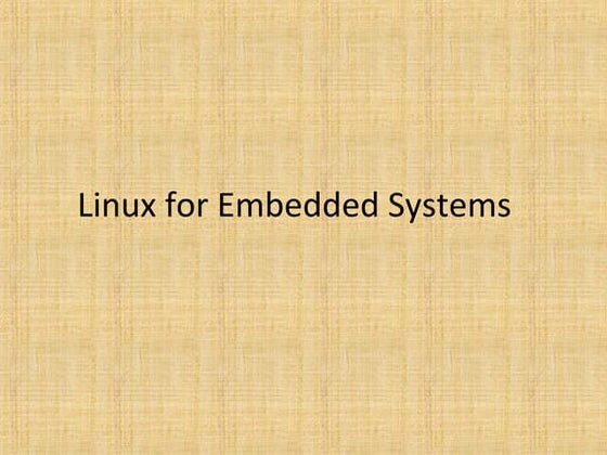 Linux for embedded_systems