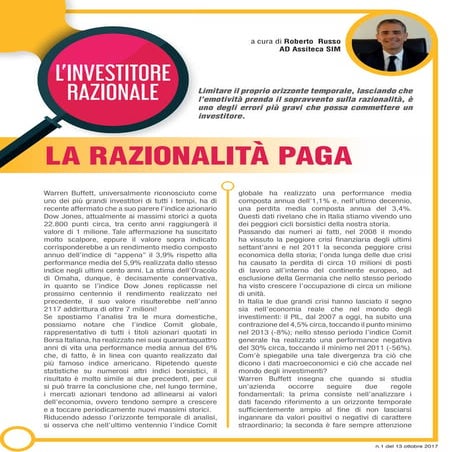 L'investitore razionale n.1