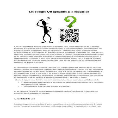 Los códigos qr aplicados a la educación