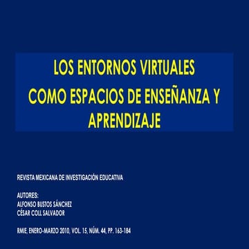 Los entornos virtuales como espacios de enseñanza y aprendizaje