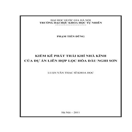 Kiểm kê phát thải khí nhà kính của Dự án Liên hợp Lọc hóa dầu, 9đ