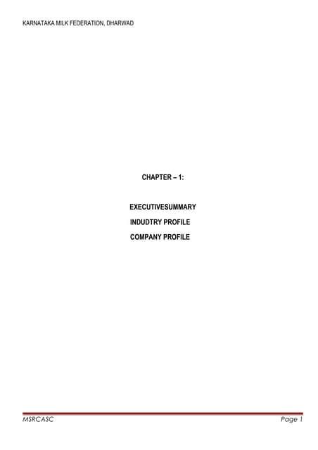 Samarth KMF dharwad project report