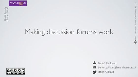 Making discussion forums work
