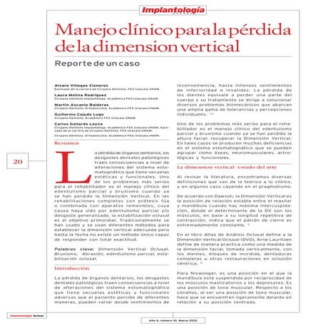 Manejo clinico para la perdida de la dimension vertical