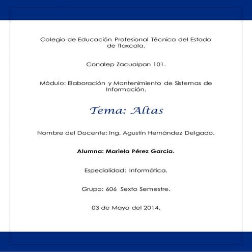 Mariela Pérez Garcia altas