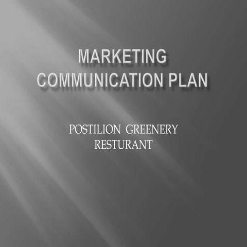 Marketing communication plan presentation