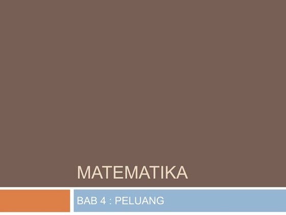 Matematika - Pengertian Peluang 