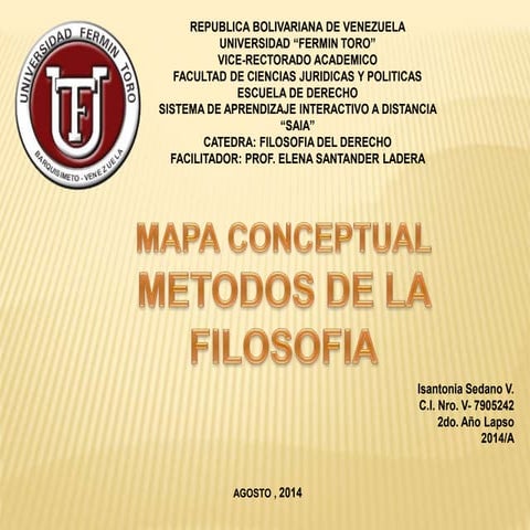 MÉTODOS DE LA FILOSOFÍA