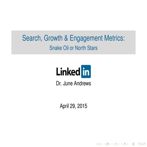 Growth, Engagement & Search Metrics: Snake Oil or North Stars
