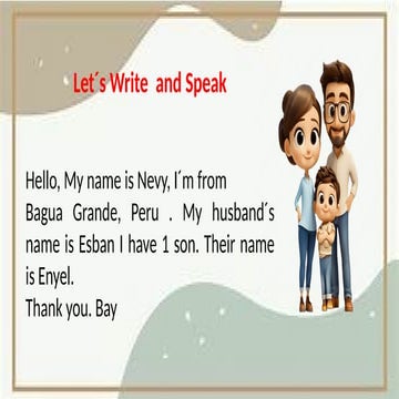 My family and mem we describe family members in Englis