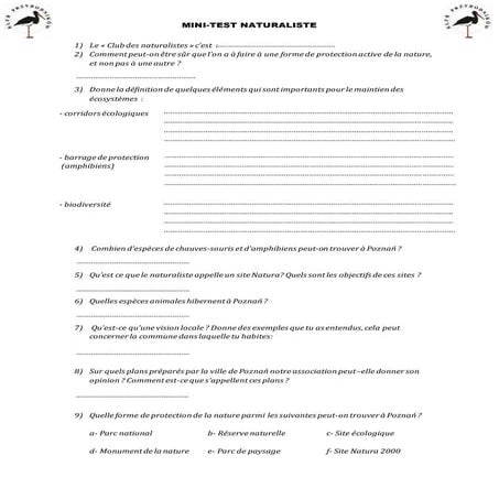 Mini test naturaliste
