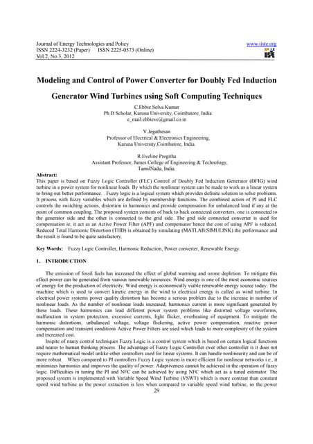 Modeling and control of power converter for doubly fed induction generator wi...