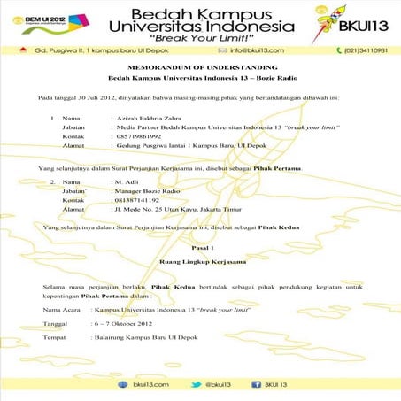 MoU Media Partner bersama Universitas Indonesia