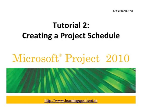 Ms project 2010 tutorial   2