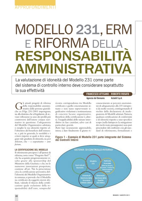 Ndeg 70  Modello 231 Erm E Riforma....