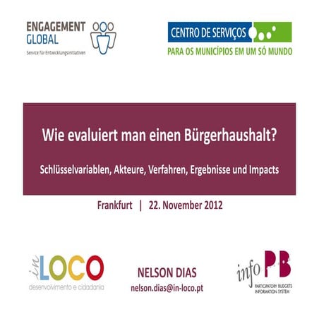 Wie evaluiert man einen Bürgerhaushalt?