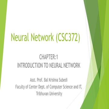 Neural network (csc372) lecture 1