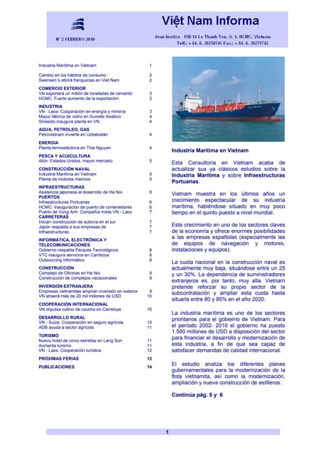 Vietnam Boletín Informativo FEBRERO 2010