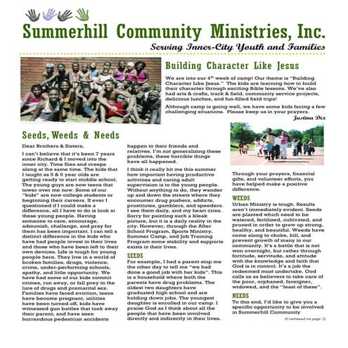 Summerhill Community Ministries Newsletter Jun05