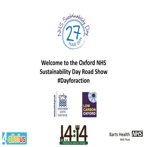 NHS Sustainability Day Oxford Road Show