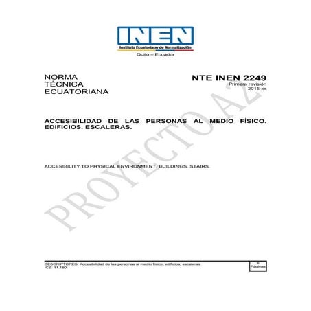 NORMAS INEN ECUADOR: ESCALERAS