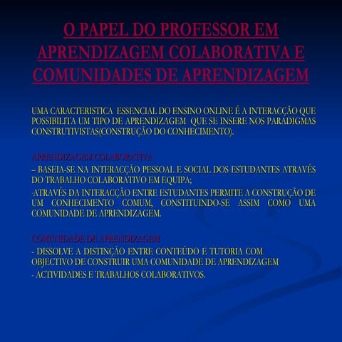 O Papel Do Professor