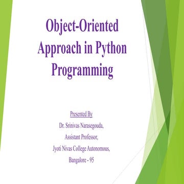 Object oriented approach in python programming