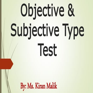 Objective and subjective type test