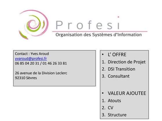 Offre Profesi 2011 T1