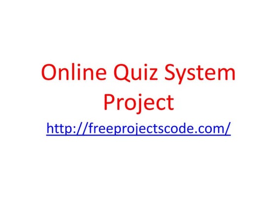Online Quiz System Project PPT