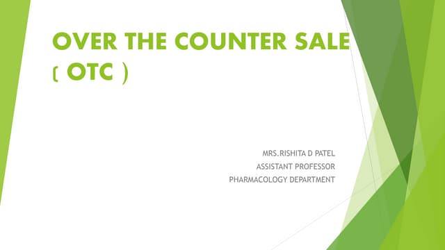 OVER THE COUNTER SALE_ RDP_PHARMACY PRACTICE